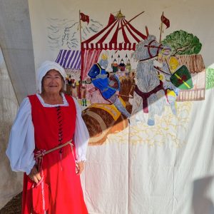 Photo of a female in garb at Burnfield stall Bundaberg Show 2023